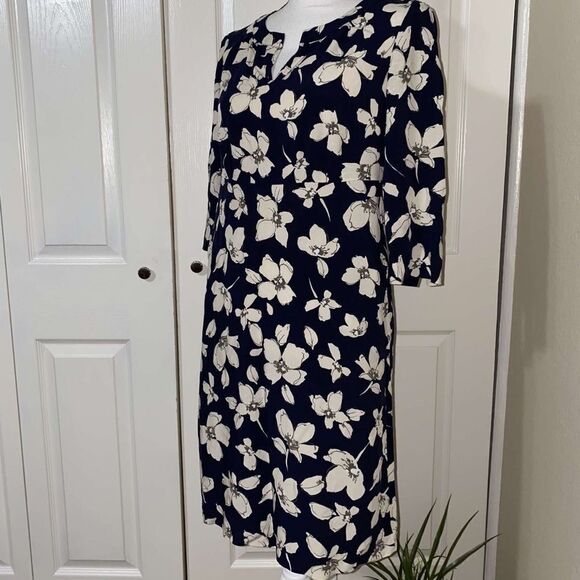 J Jill Floral Mid Sleeve Dress - Picture 3 of 12